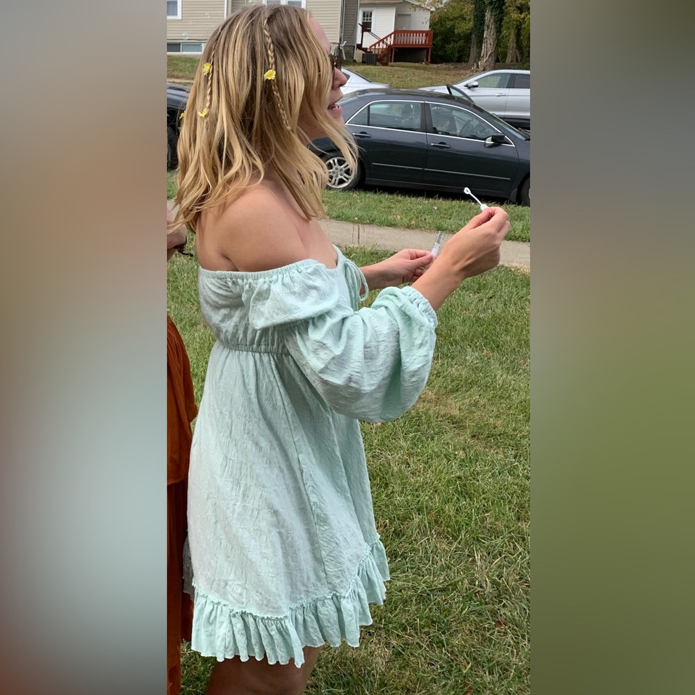 FP MOVEMENT blue off the shoulders beach dress size S